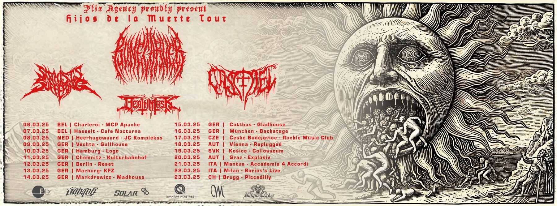 BONECARVER + SO THIS IS SUFFERING + CASTIEL + DEATH MASK  - HIJOS DE LA MUERTE TOUR